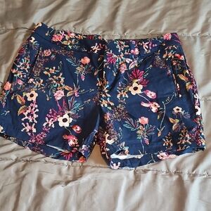 a.n.a Navy Floral Women's Shorts